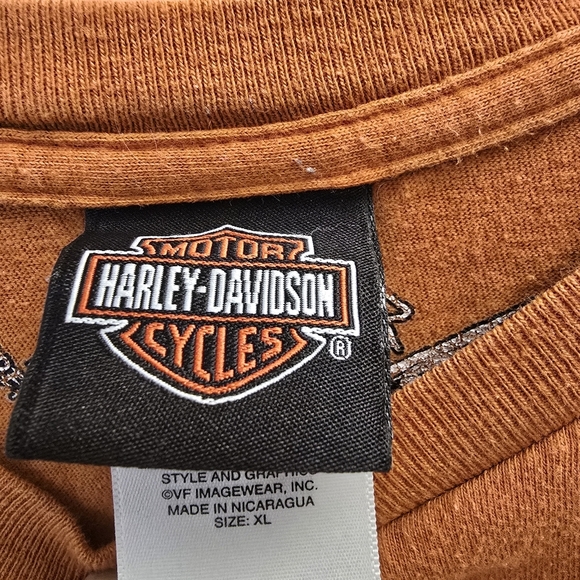 {XL} Harley-Davidson Motorcycles Corpus Christi Texas Graphic Tee Orange - Picture 12 of 15